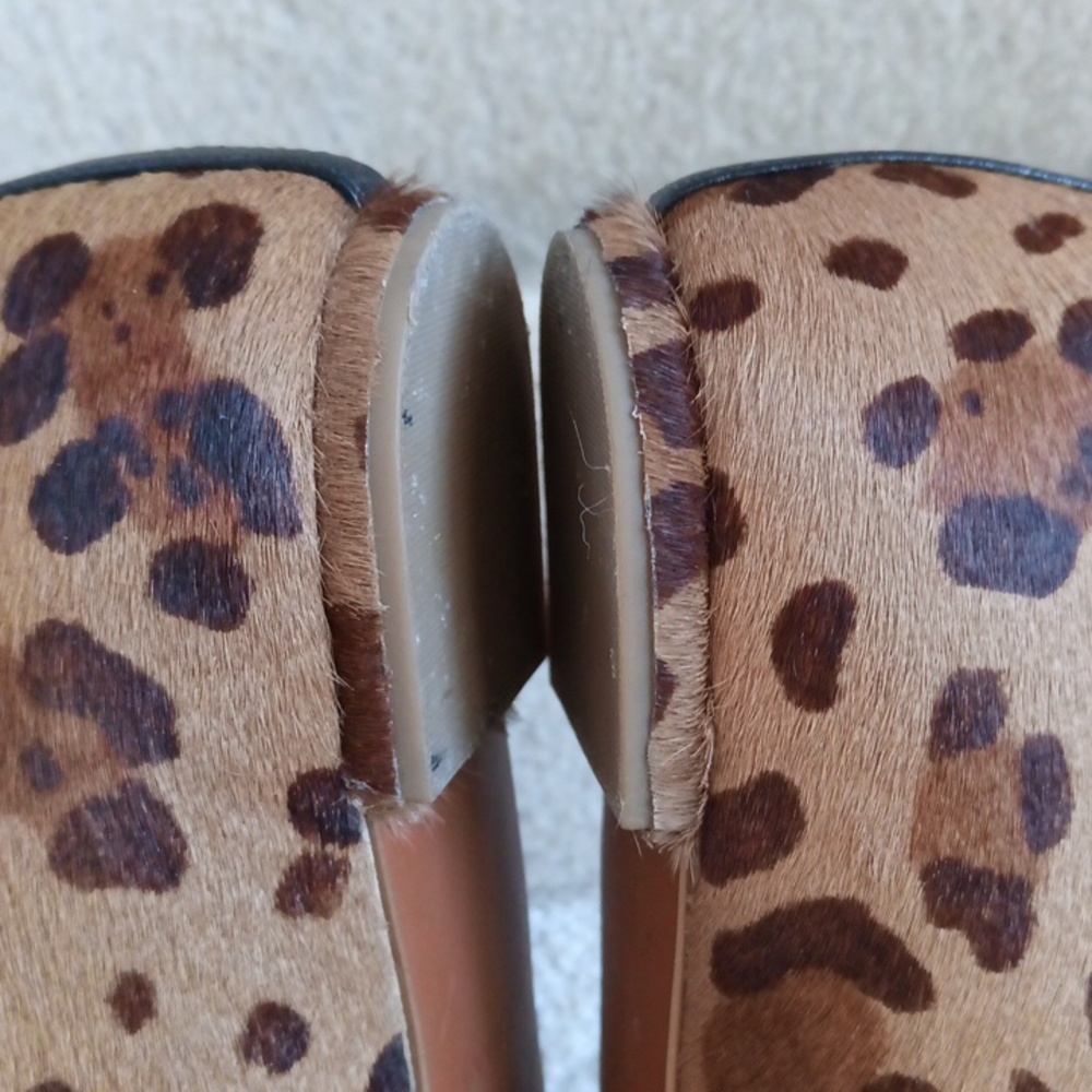 Like New Cole Haan Leather & Fur Upper with Leopard Print Flats - Picture 12 of 15